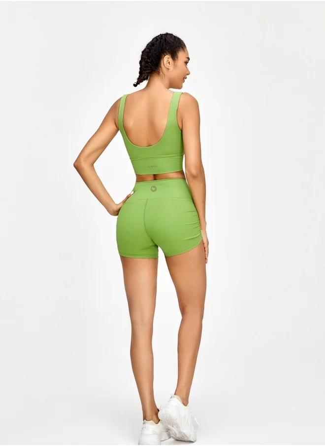 KAWN.YOGA Womens High Waist Side Scrunch Workout Sport Yoga Shorts