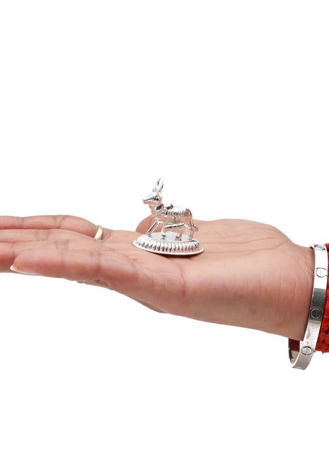 TORPPEZA Pure Silver Kamdhenu Cow and Calf Idol for Pooja/Worship and Gifting Purpose (Size : L-3.4cm * W-2cm * H-3cm | Weight : 5.5gm Approxe) - Image 5