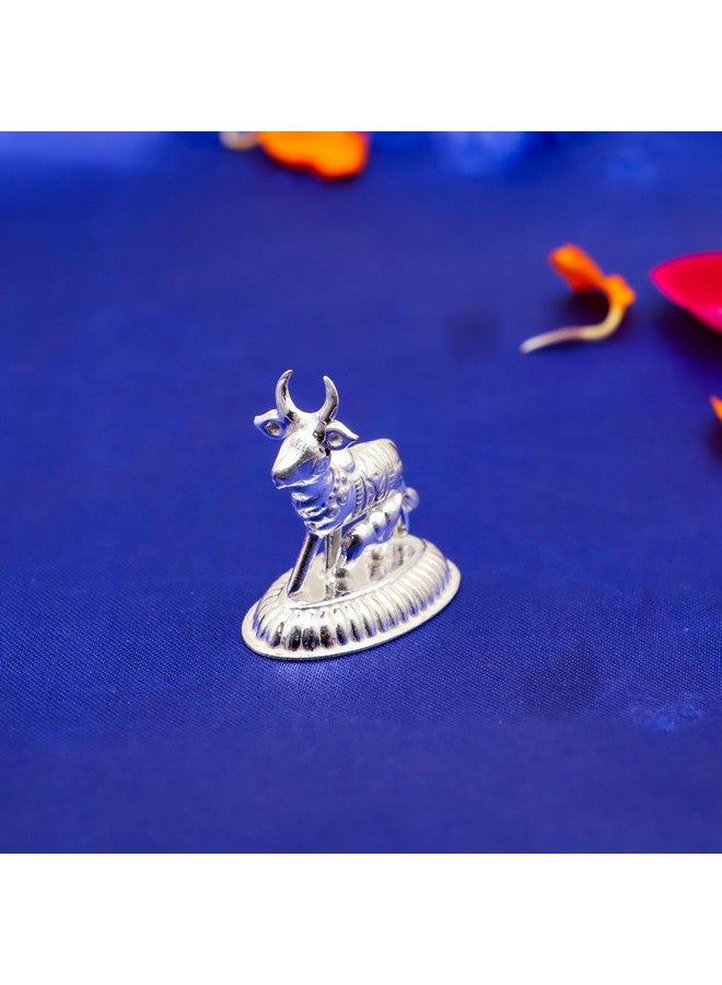 TORPPEZA Pure Silver Kamdhenu Cow and Calf Idol for Pooja/Worship and Gifting Purpose (Size : L-3.4cm * W-2cm * H-3cm | Weight : 5.5gm Approxe) - Image 3