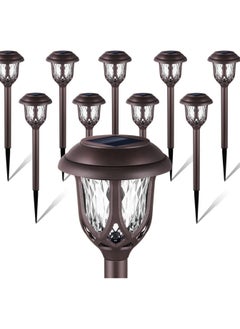 Solar Lights Outdoor Decorative,10 Packs Solar Pathway Lights,Solar Outdoor Lights,Outdoor Solar Lights Pathway,Waterproof Solar Powered Garden Yard Lights for Walkway Sidewalk Driveway