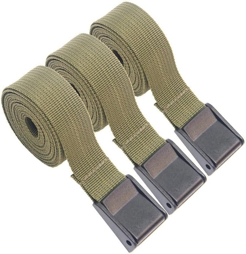 3pcs Military Green Camping Lashing Straps for Backpack Luggage and Cargo Tie Down - Image 2