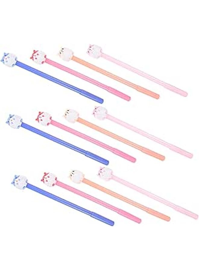 12 Gel Pens For Hamster With Cartoon Cover Smooth Writing Neutral Ink School Office - Image 1