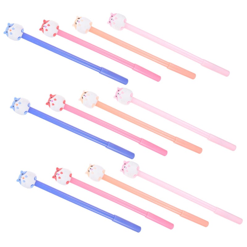 12 Gel Pens For Hamster With Cartoon Cover Smooth Writing Neutral Ink School Office - Image 2