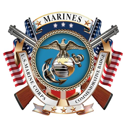 TIIMGCOO US Marine Corps Car Window Decal Sticker America 250th Anniversary Military Sticker for Cars Truck SUV Laptops Bumper Sticker 250 Years USA Independence Day Car Decal - Image 1