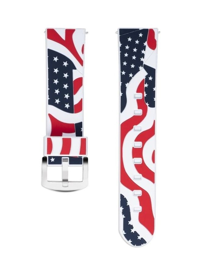 NIBEMINENT National Flag Pattern Silicone Wrist Watch Band for Samsung Gear S3 22mm White - Image 2