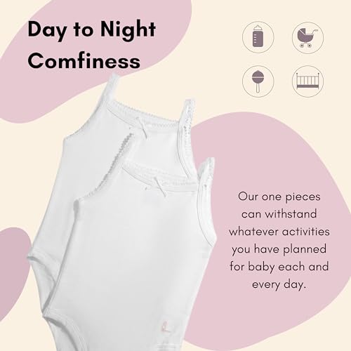 Feathers Baby Girls 100% cotton super soft One-piece Bodysuits 2-Pack - Image 3