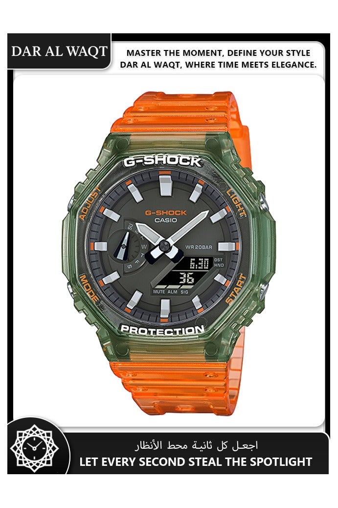 CASIO G-Shock GA-2100HC-4A Men's Waterproof Analog Digital Clear Skeleton Orange - Image 1