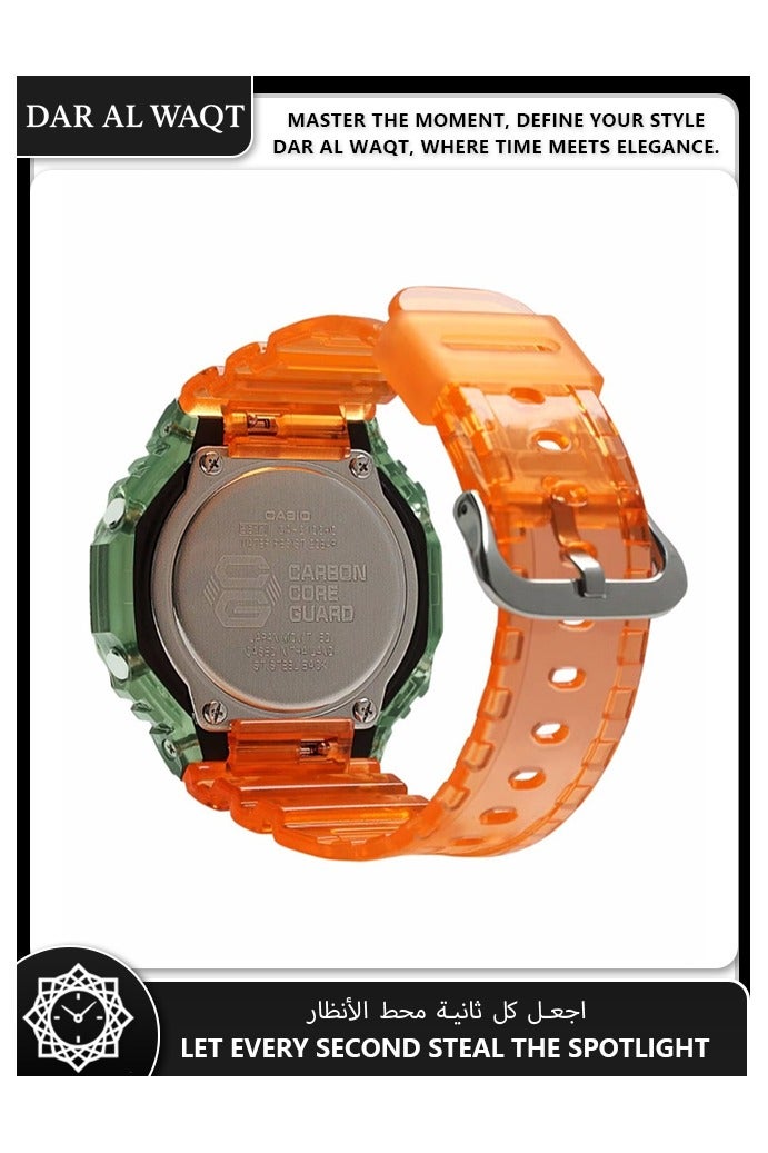 CASIO G-Shock GA-2100HC-4A Men's Waterproof Analog Digital Clear Skeleton Orange - Image 3