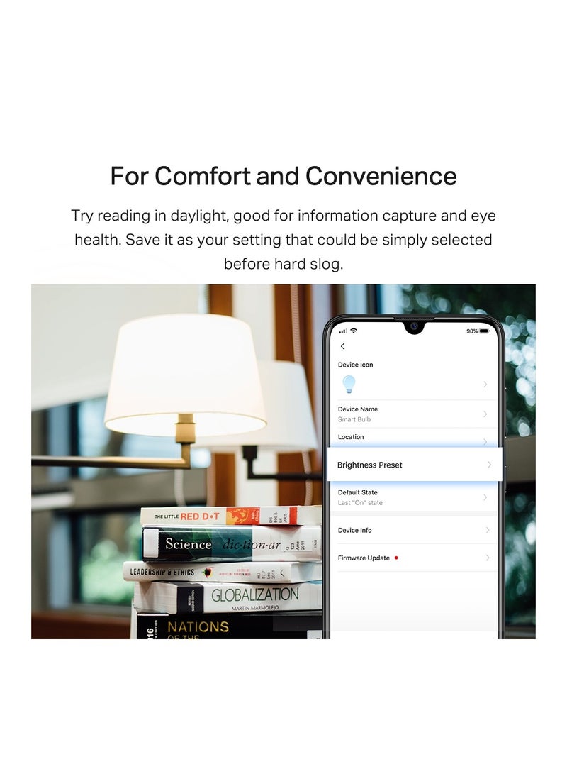 TP-LINK Smart Wi-Fi Light Bulb, Daylight 4000K & Dimmable, Voice Control, Remote Access, Schedule & Sunrise/Sunset Modes, Away Mode, Compatible with Alexa and Google Assistant - Image 4