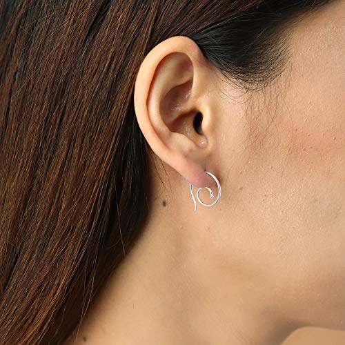 Boma Jewelry Sterling Silver Spiral Pull Through Hoop Earrings (5/8 Inch) - Image 2