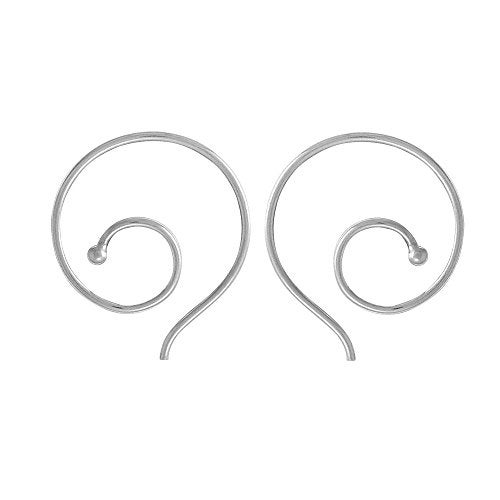 Boma Jewelry Sterling Silver Spiral Pull Through Hoop Earrings (5/8 Inch) - Image 1