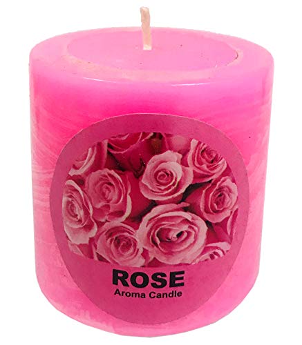 Evisha Red Rose Fragrance Highly Scented Aroma Pillar Candle for Diwali Decoration Lightning - Image 5