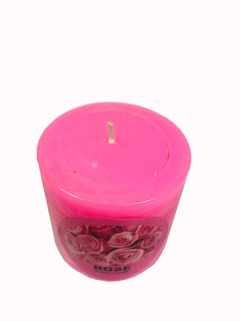 Evisha Red Rose Fragrance Highly Scented Aroma Pillar Candle for Diwali Decoration Lightning - Image 3