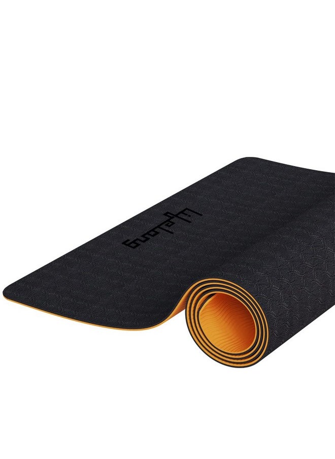 Lifelong Lifelong Dual Color EVA Material Yoga Mat for Women & Men|6mm Anti-Slip Yoga Mat for Gym Workout Exercise Mat for Home Gym|Yoga Exercise (6 Months Manufacturer's Warranty, LLYM223, Black & Orange)  - Image 1