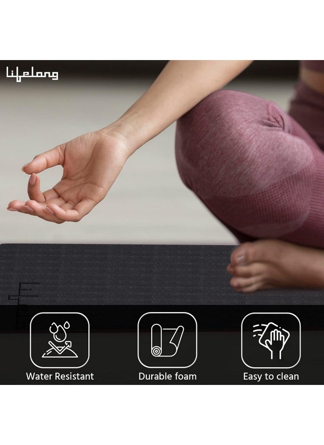 Lifelong Lifelong Dual Color EVA Material Yoga Mat for Women & Men|6mm Anti-Slip Yoga Mat for Gym Workout Exercise Mat for Home Gym|Yoga Exercise (6 Months Manufacturer's Warranty, LLYM223, Black & Orange)  - Image 4
