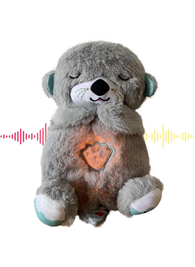 Y&D Baby Sound Machine Soothe Breathing Otter, Sensory Details Music Lights Rhythmic Breathing Motion Musical Baby Toy Plush for Newborns - Image 1