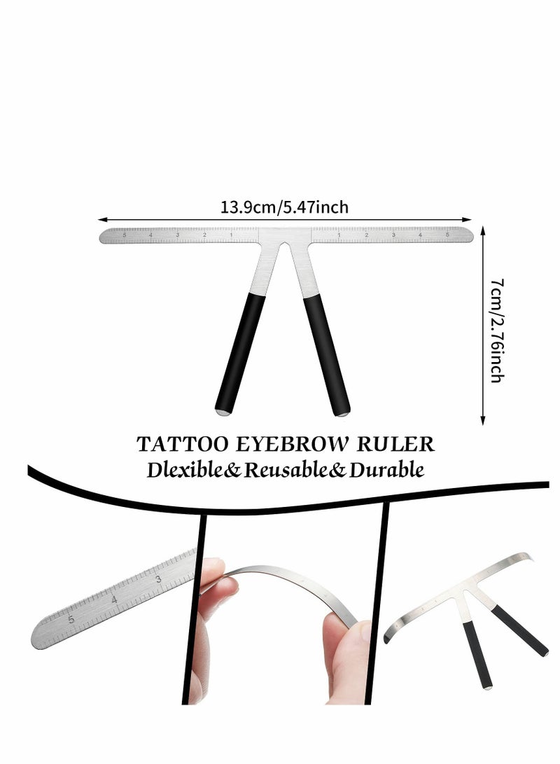 Precision Eyebrow Ruler Set - 2 PCS Golden Ratio Caliper for Microblading & Brow Shaping, Ideal for Students and Professionals (Silver) - Image 3