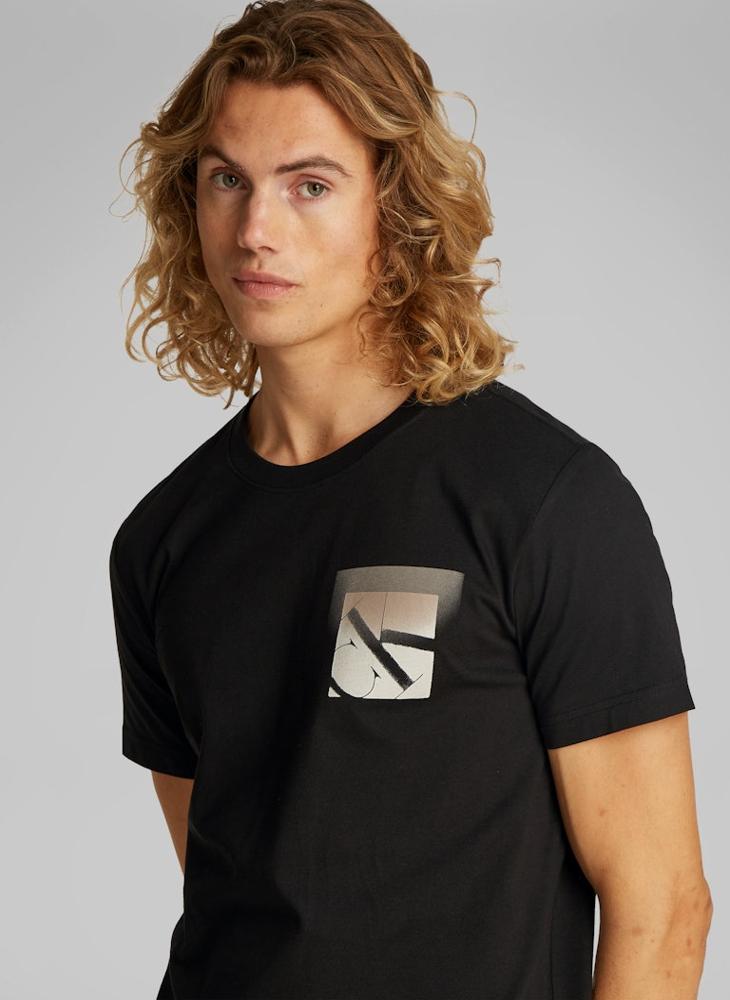 Calvin Klein Jeans Monogram Print Crew Neck T-Shirt  - Image 3