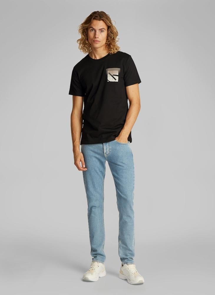 Calvin Klein Jeans Monogram Print Crew Neck T-Shirt  - Image 4