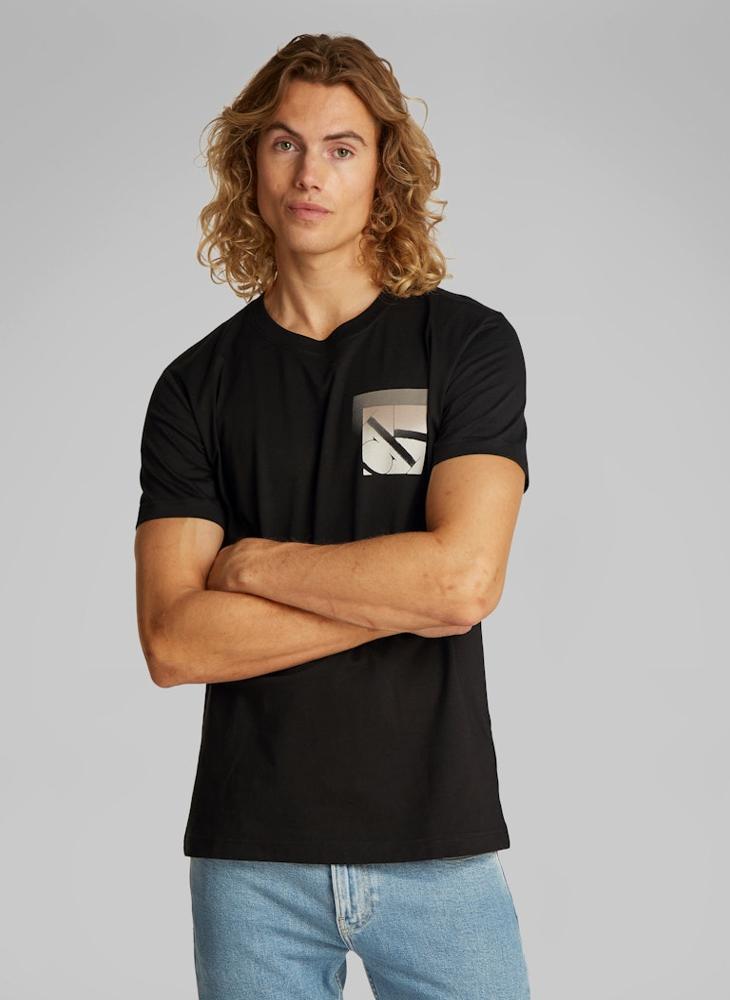 Calvin Klein Jeans Monogram Print Crew Neck T-Shirt  - Image 1