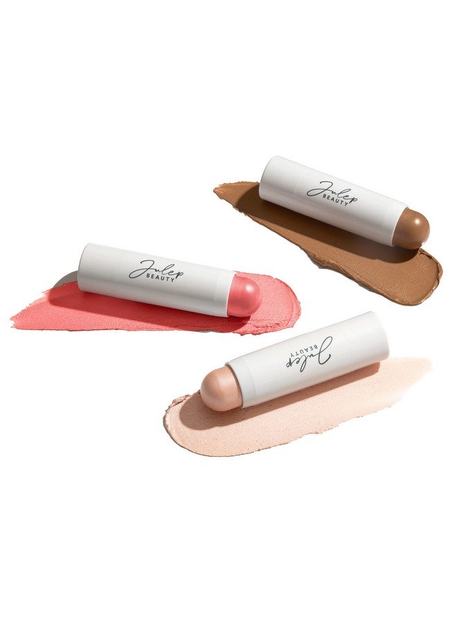 Julep Skip The Brush 3In1 Color Stick For Eyes, Cheeks, And Lip Trio Neutral Bronze, Sheer Glow, Golden Guava - Image 1