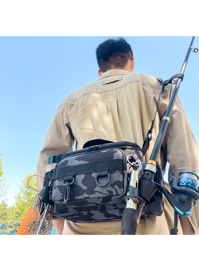 Luya Bag, Multi-functional Waist Bag, Cross-body Shoulder Bag, Rod Bag, Fishing Special Rod Packaging Equipment, Can Be Hung On The Rod Bag-Color:Special Offer Camouflage Green  - Image 4