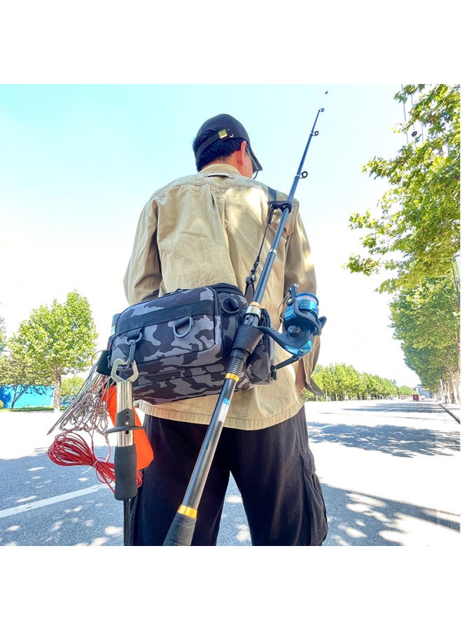 Luya Bag, Multi-functional Waist Bag, Cross-body Shoulder Bag, Rod Bag, Fishing Special Rod Packaging Equipment, Can Be Hung On The Rod Bag-Color:Special Offer Camouflage Green  - Image 5