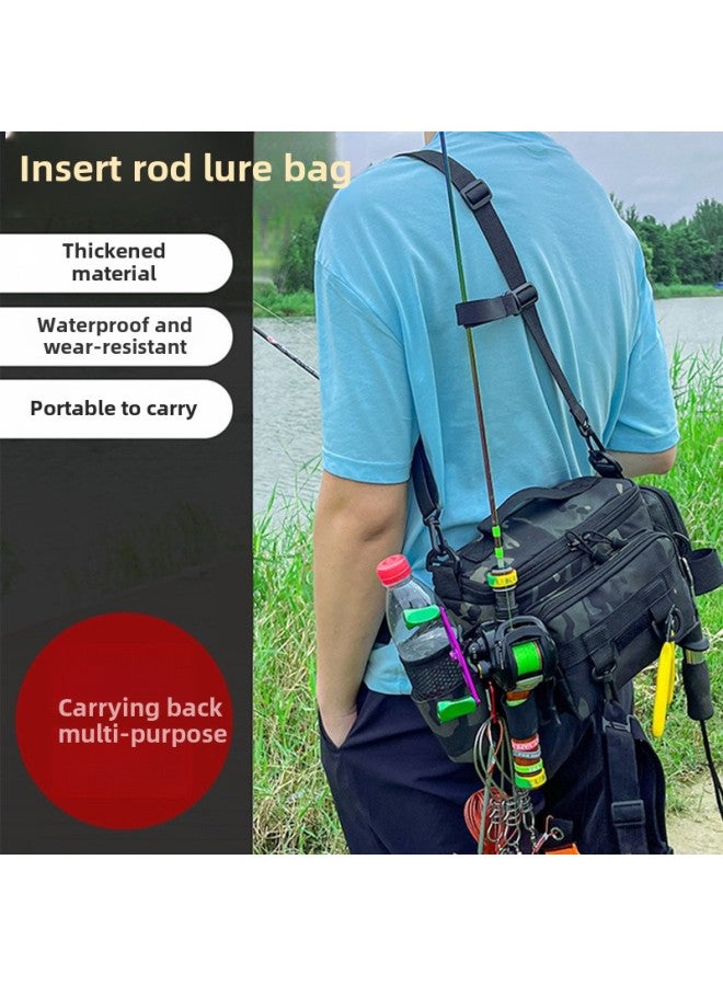 Luya Bag, Multi-functional Waist Bag, Cross-body Shoulder Bag, Rod Bag, Fishing Special Rod Packaging Equipment, Can Be Hung On The Rod Bag-Color:Special Offer Camouflage Green  - Image 2