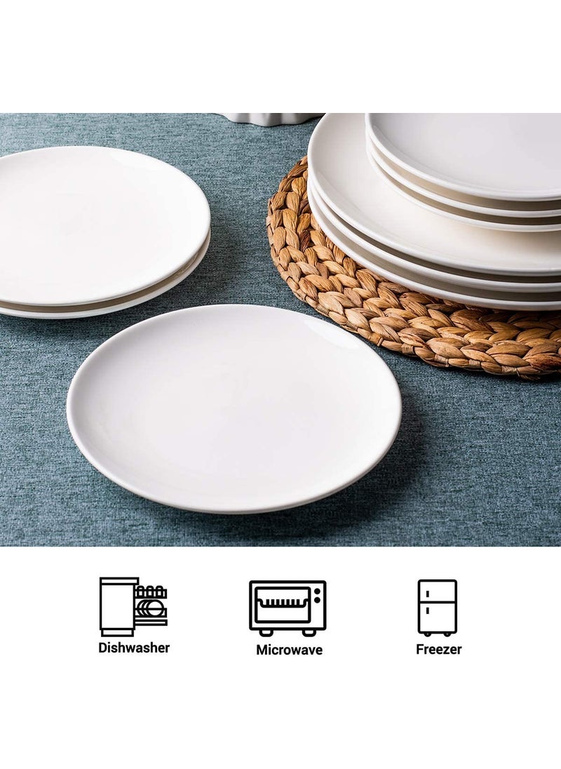 BARCROCK BARCROCK Acrylic Premium Small Round Use Multipurpose Plate for Snacks Food and Salads Dessert Plate 18x18 CM Pack of 2 SNACKPLATEROUNDW7X7P2White  - Image 3