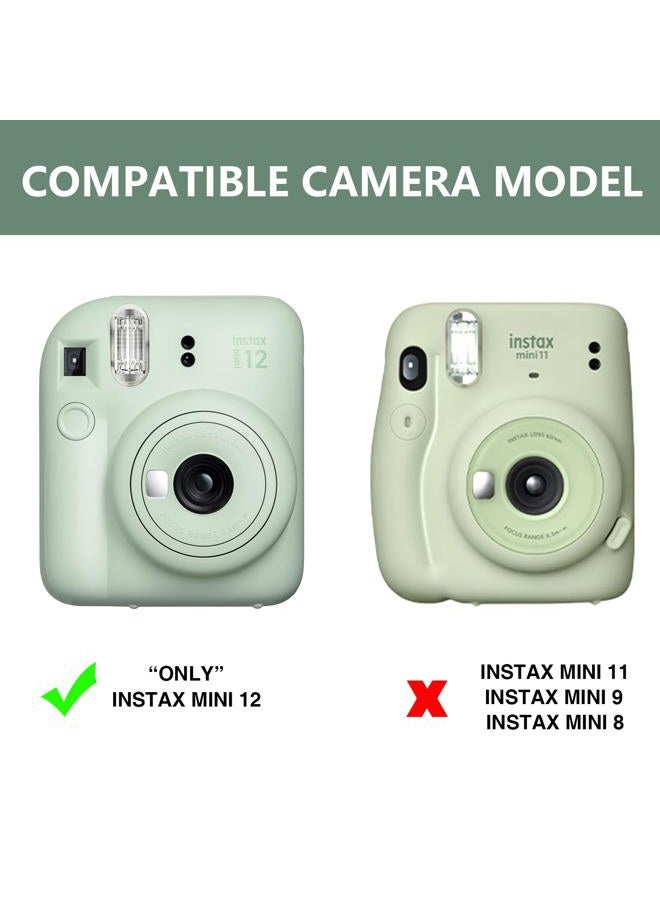 CAIYOULE Mini 12 Clear Case - Protective Camera Case Compatible For Fujifilm Instax Mini 12, Rigid PC Camera Case with Photo Storage, with 2 Straps and Stickers (No Camera) - Image 4