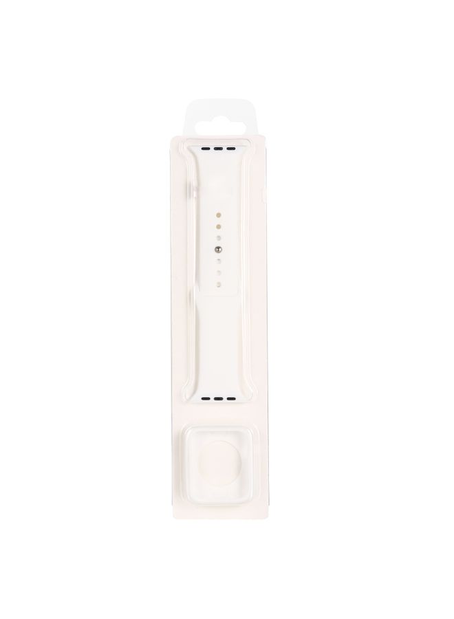 BURAQ Protective Cover Silicone Watch Band + Watch Protective Case Set For Apple Watch Series 7 41mm   (White)