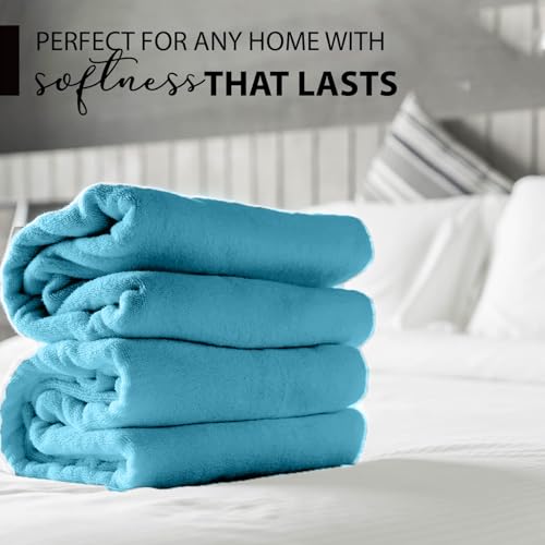 KAHAF COLLECTION 100 Cotton Bath Towels 24x48 Pack of 6 Towels Quick Dry Highly Absorbent Soft Feel Towel Gym Spa Bathroom Shower Pool Luxury Soft Towels Aqua 24x486 Pack - Image 3