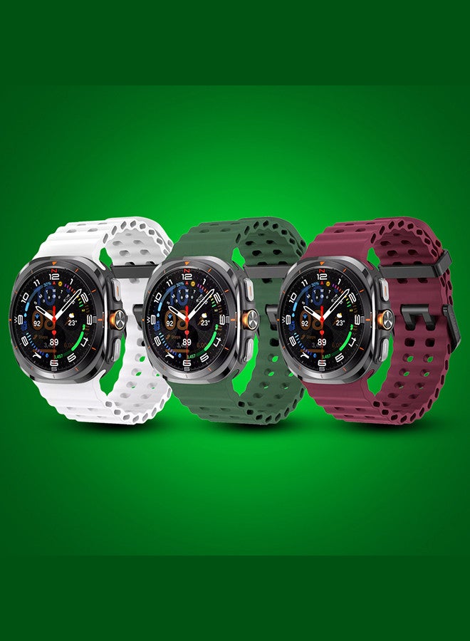 CATANES (for Samsung Galaxy Watch 7 Ultra) 3 Pack Silicone Band Soft Ocean Silicone Sport Strap Replacement Accessory - Image 2