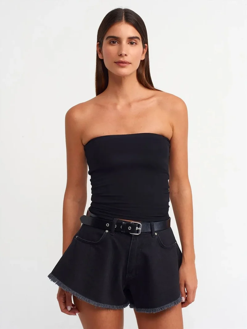 ديلفين DILVIN Strapless Bodycon Bandeau Blouse