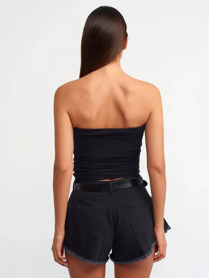 ديلفين DILVIN Strapless Bodycon Bandeau Blouse