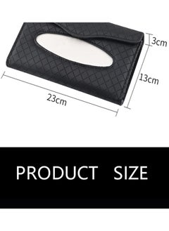 SHOWAY Showay Car Tissue Holder, Luxury Tissue Box Holder For Car, Sun Visor Napkin Holder, Hanging Car Tissues Holder For Car & Truck Decoration, Pu Leather Backseat Car Tissue Box (Black)  - Image 2