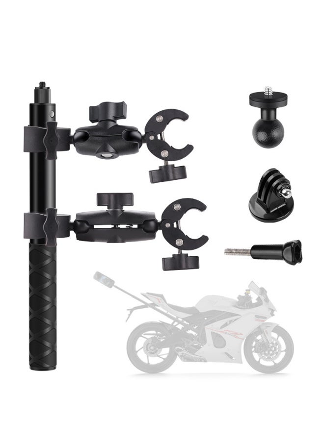 Suitable For Insta3603 Sports Camera Motorcycle Riding Bracket X4/x3 Invisible Selfie Stick Strong Clamp Frame-Color:6cm 9cm Selfie Stick Suit - Image 1