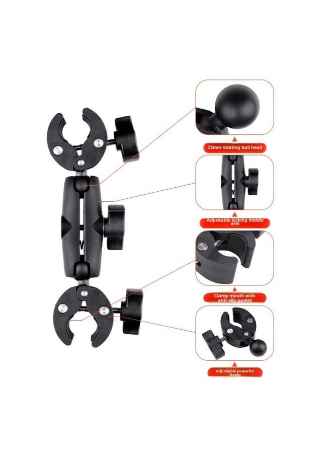 Suitable For Insta3603 Sports Camera Motorcycle Riding Bracket X4/x3 Invisible Selfie Stick Strong Clamp Frame-Color:6cm 9cm Selfie Stick Suit - Image 5
