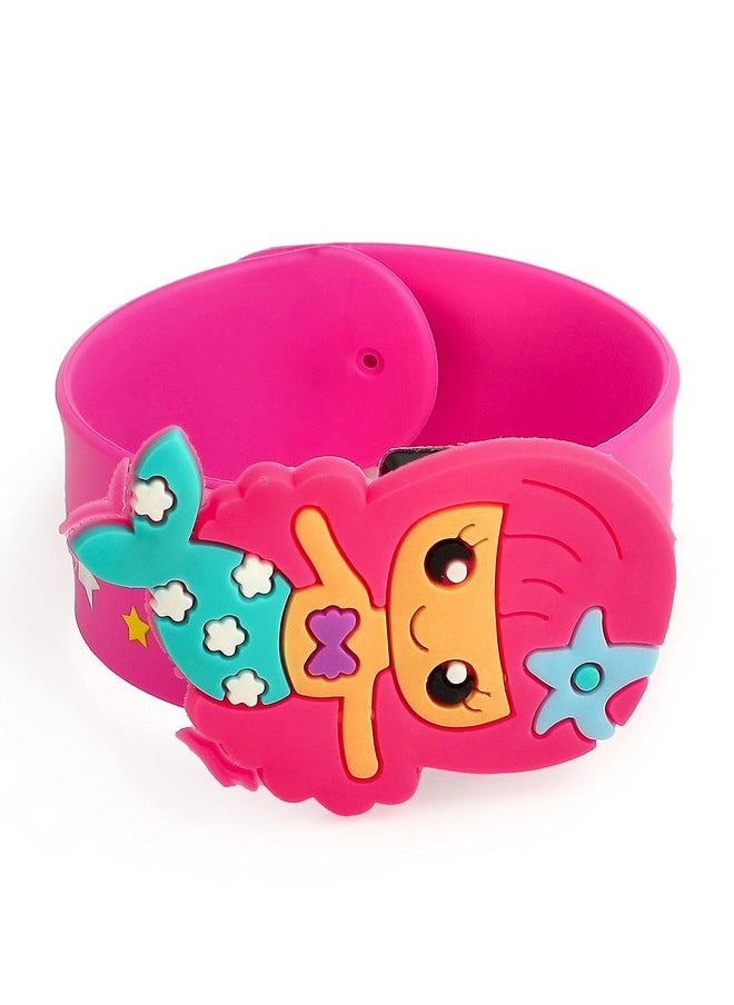El Regalo - El Regalo 2 PCs Mermaid Snap Silicon Slap Wristband for Girls & Boys- Kids Party Favors, Mermaid and Stars Slap Bands for Kids Girls Boys (Yellow & Dark Pink) - Image 1
