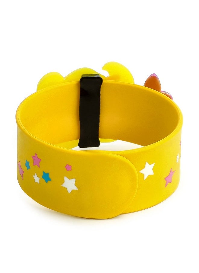 El Regalo - El Regalo 2 PCs Mermaid Snap Silicon Slap Wristband for Girls & Boys- Kids Party Favors, Mermaid and Stars Slap Bands for Kids Girls Boys (Yellow & Dark Pink) - Image 1
