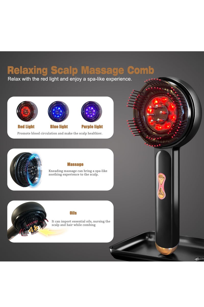 Upgraded Electric Hair Growth Comb，660nm Red Light Therapy, 3Mode Vibration Scalp Massager with Serum Infusion System for Anti-Hair Loss - Image 2