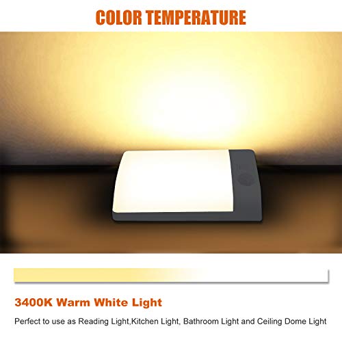 Facon 12V LED RV Interior Lights with PIR Motion Sensor and On&Off Switch, RV Puck Light LED Ceiling Dome Light, 12Volts Interior Light for RV Camper Trailer Boat Motorhome - Image 2