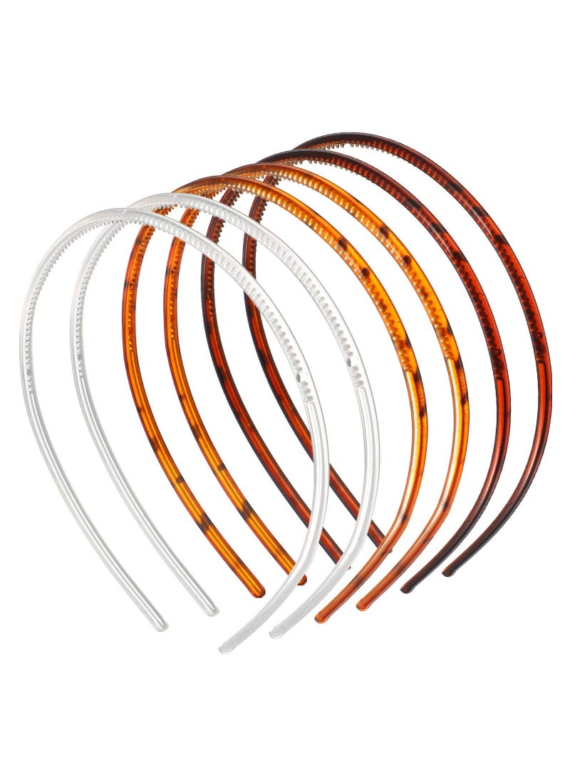 ORiTi 6 Pieces Plastic Plain Headbands Teeth Comb Headbands Halloween Skinny DIY Hair Bands Headbands for Women - Image 1