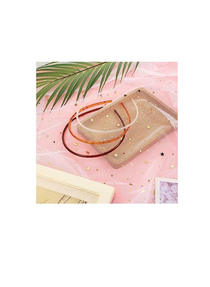 ORiTi 6 Pieces Plastic Plain Headbands Teeth Comb Headbands Halloween Skinny DIY Hair Bands Headbands for Women - Image 2