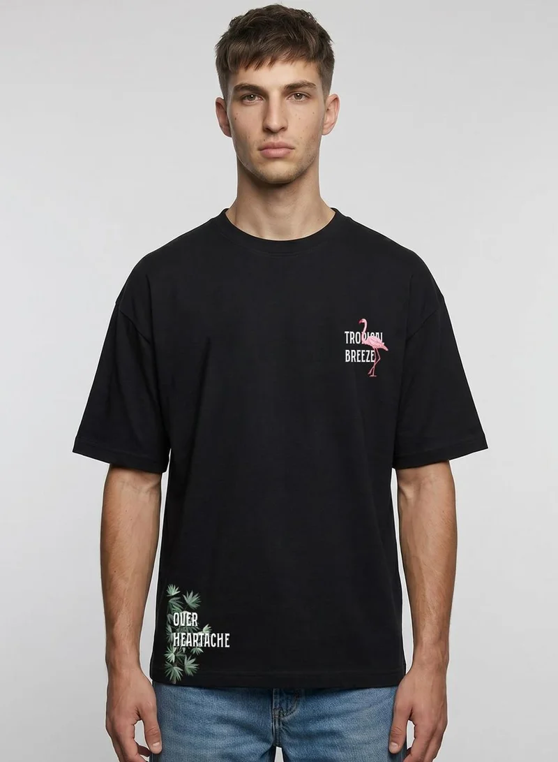 دينيس لينغو Men White 100% Cotton Printed Regular Fit T-Shirt