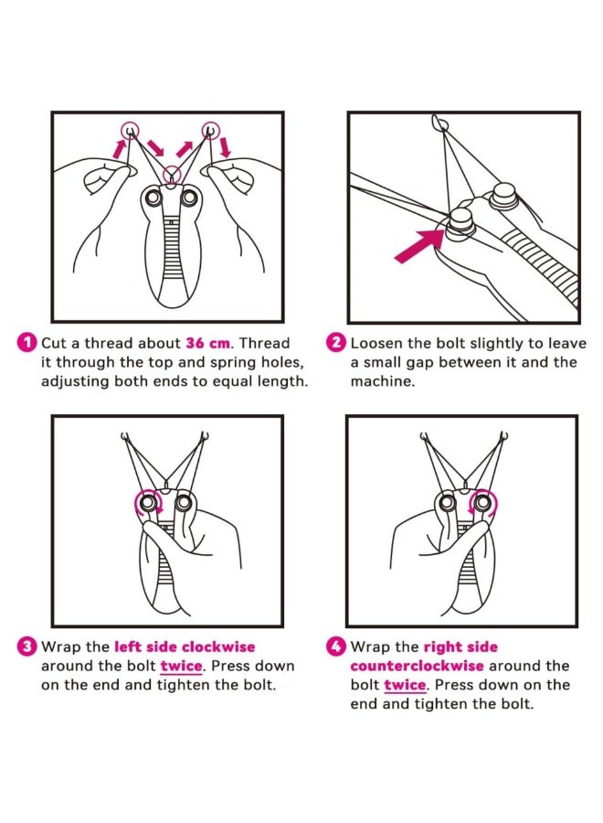 آلة إزالة شعر الوجه الكهربائية بخيط قطني للسيدات، آلة إزالة شعر الوجه بالخيط الأوتوماتيكية للشعر الناعم على الوجه والذقن والشفة العليا والذراعين - Image 3
