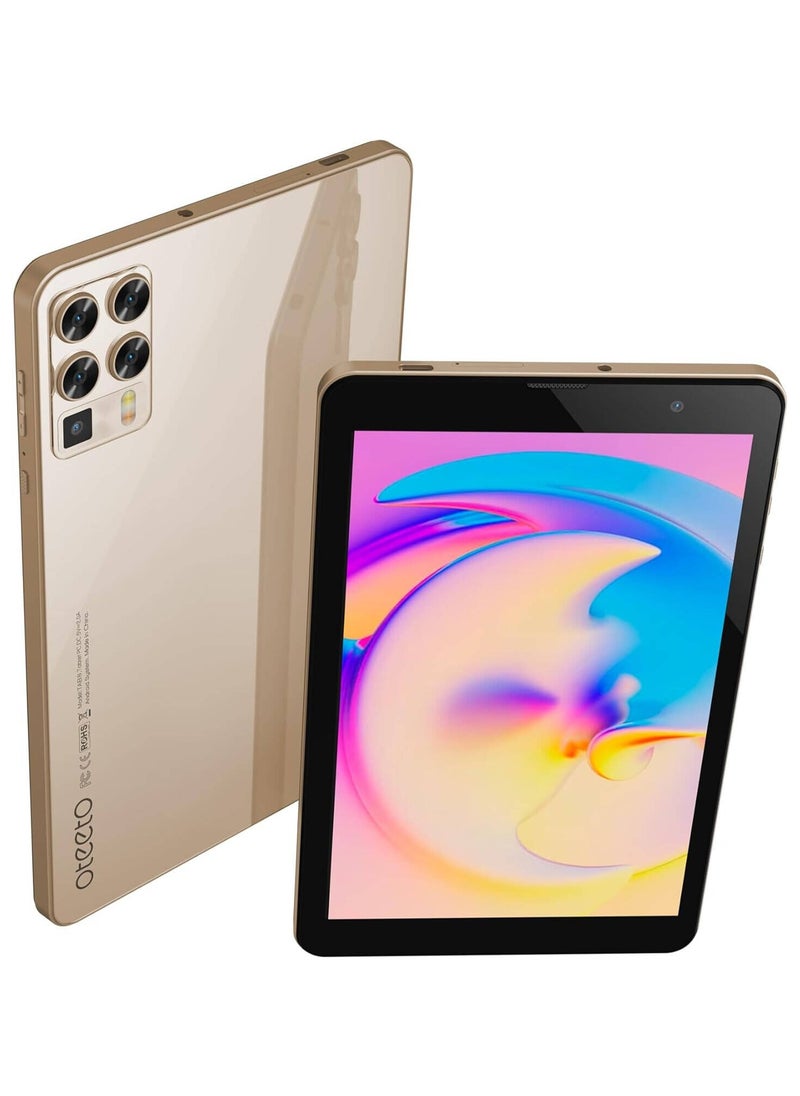 Oteeto Tab 8, 8.0" IPS Display, Octa core 1.8Ghz Processor, 8GB RAM, 256GB ROM, Android 13, 5.0MP Front + 13.0MP Rear Camera, 5G/Wi-Fi, 5000mAh Battery, Gold | TAB-8-GOLD