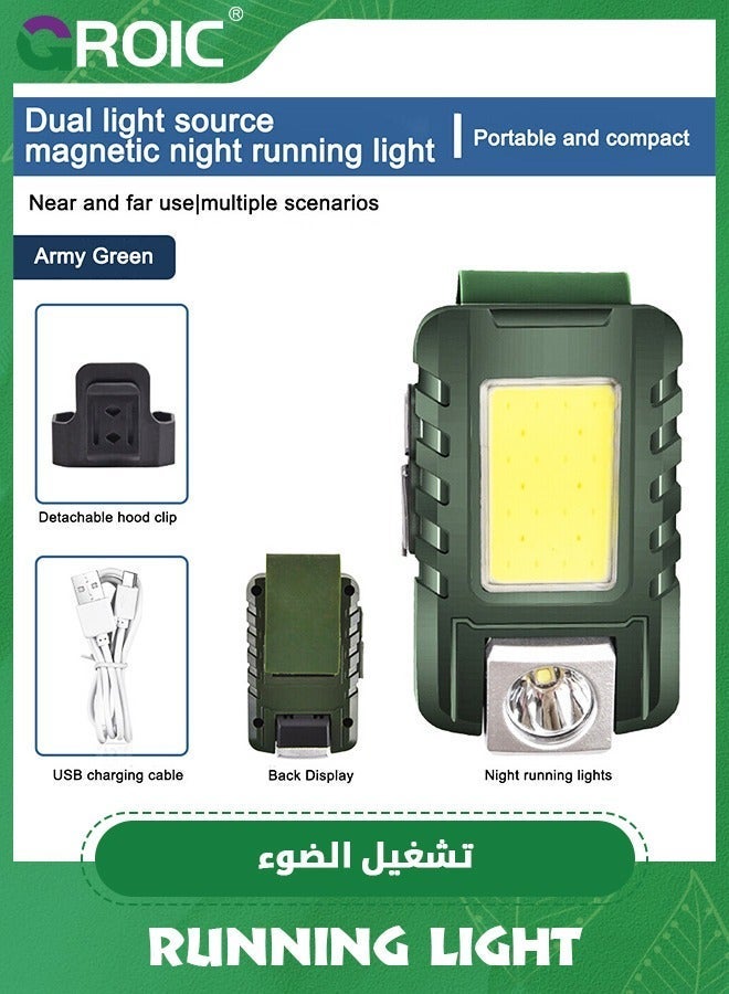 GROIC Running Light, Magnetic Clip On Light for Runners Rechargeable Safety Lights Walking at Night, LED Wearable Small Lightweight Jogging Outdoor Jogger  - Image 2