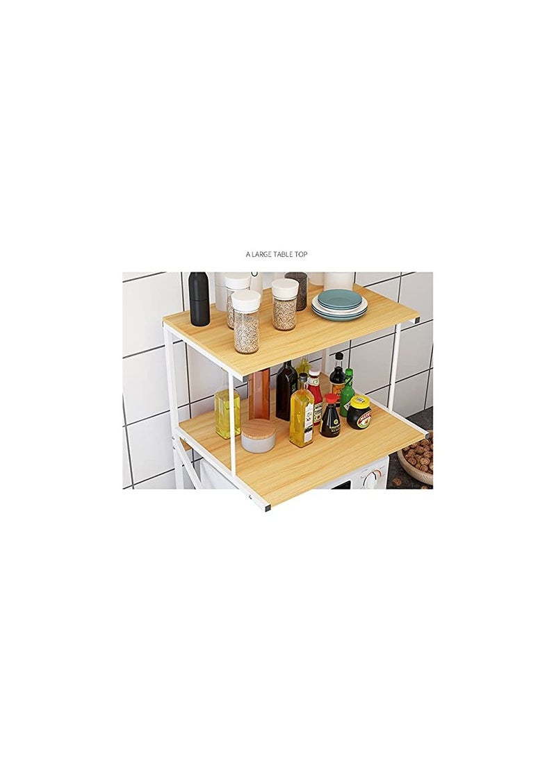 XICEN - Microwave Stand Oven Storage Rack, 3-Tier Microwave Shelf Kitchen Organizer Shelf, Wood Kitchen Counter Spice Rack Desktop for Kitchen - Image 1