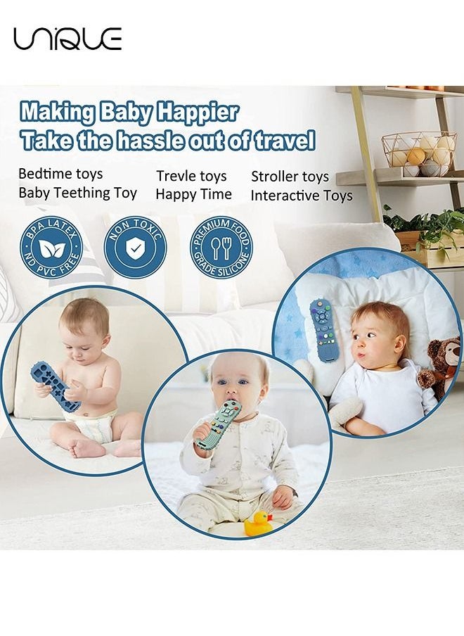 1Pcs Silicone Baby Remote Control Teether - Baby Teether Toys - Chew Toys - Teething Relief Toys for Babies 1-24 Months (Black)